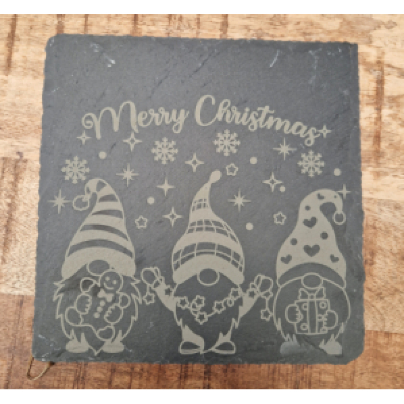 Serveerplank leisteen kerst vierkant